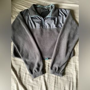 sherpa cropped quarter zip with adjustable bottom